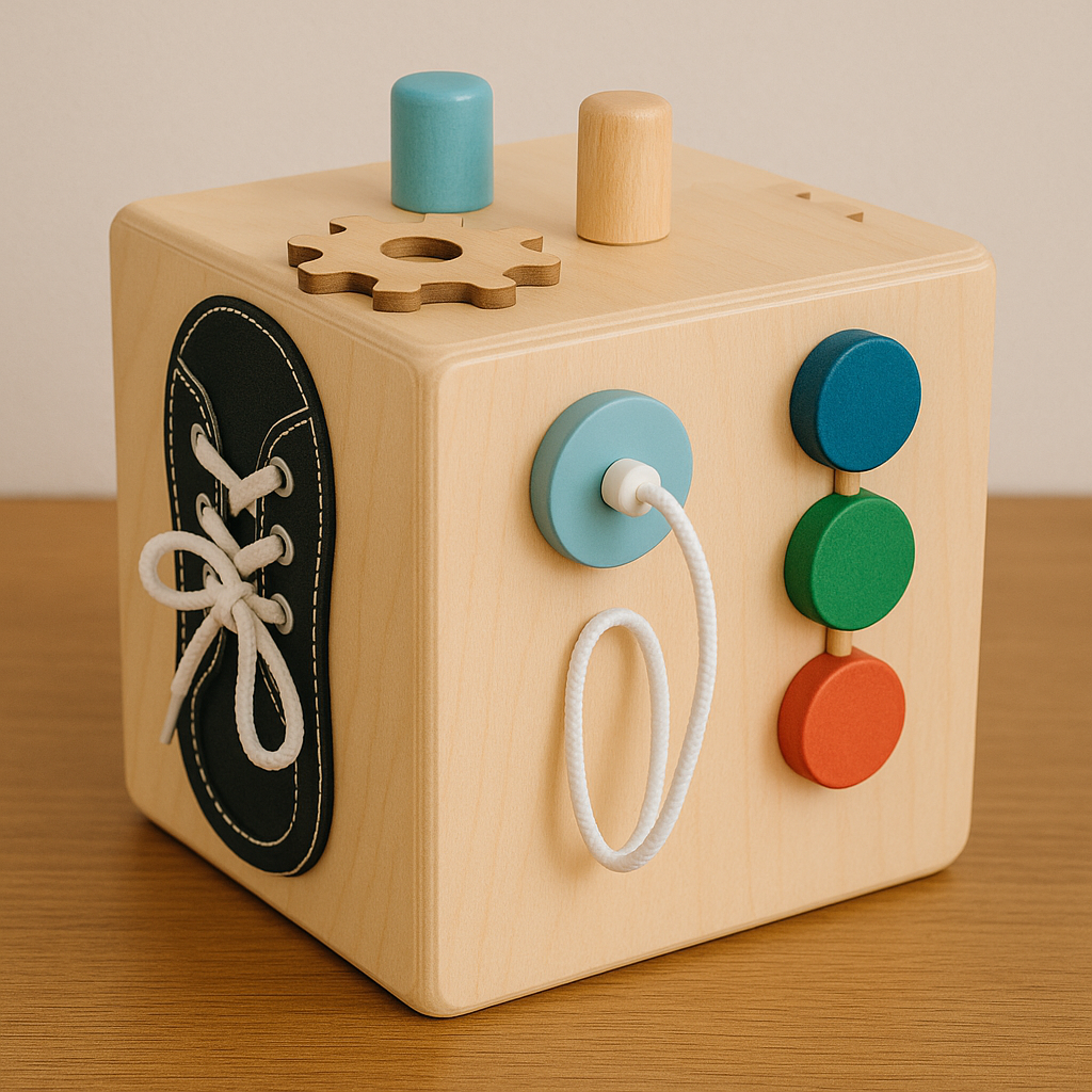 cube d'activité Montessori en bois