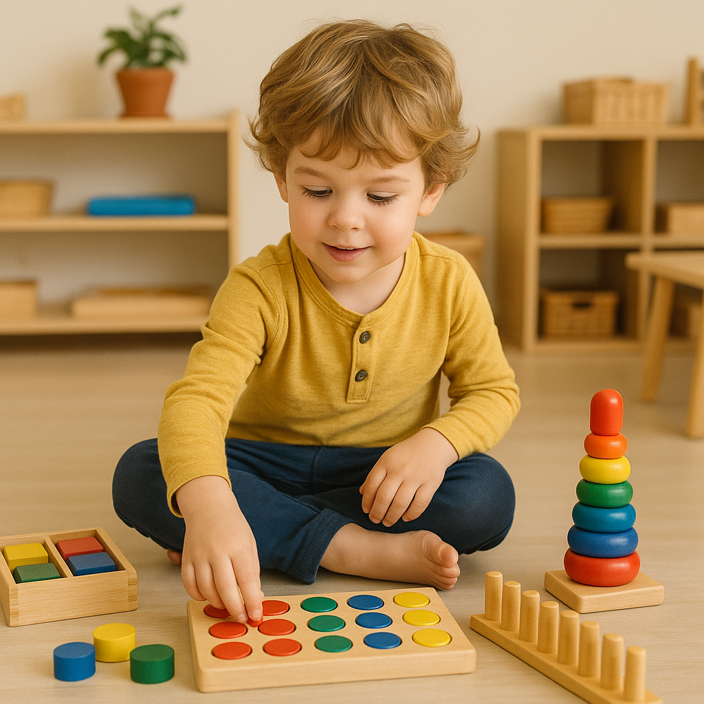 jouets montessori en bois pour les enfants de 4 ans