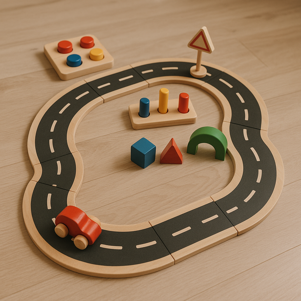 circuit de voiture montessori en bois